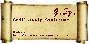 Grünzweig Szalviusz névjegykártya